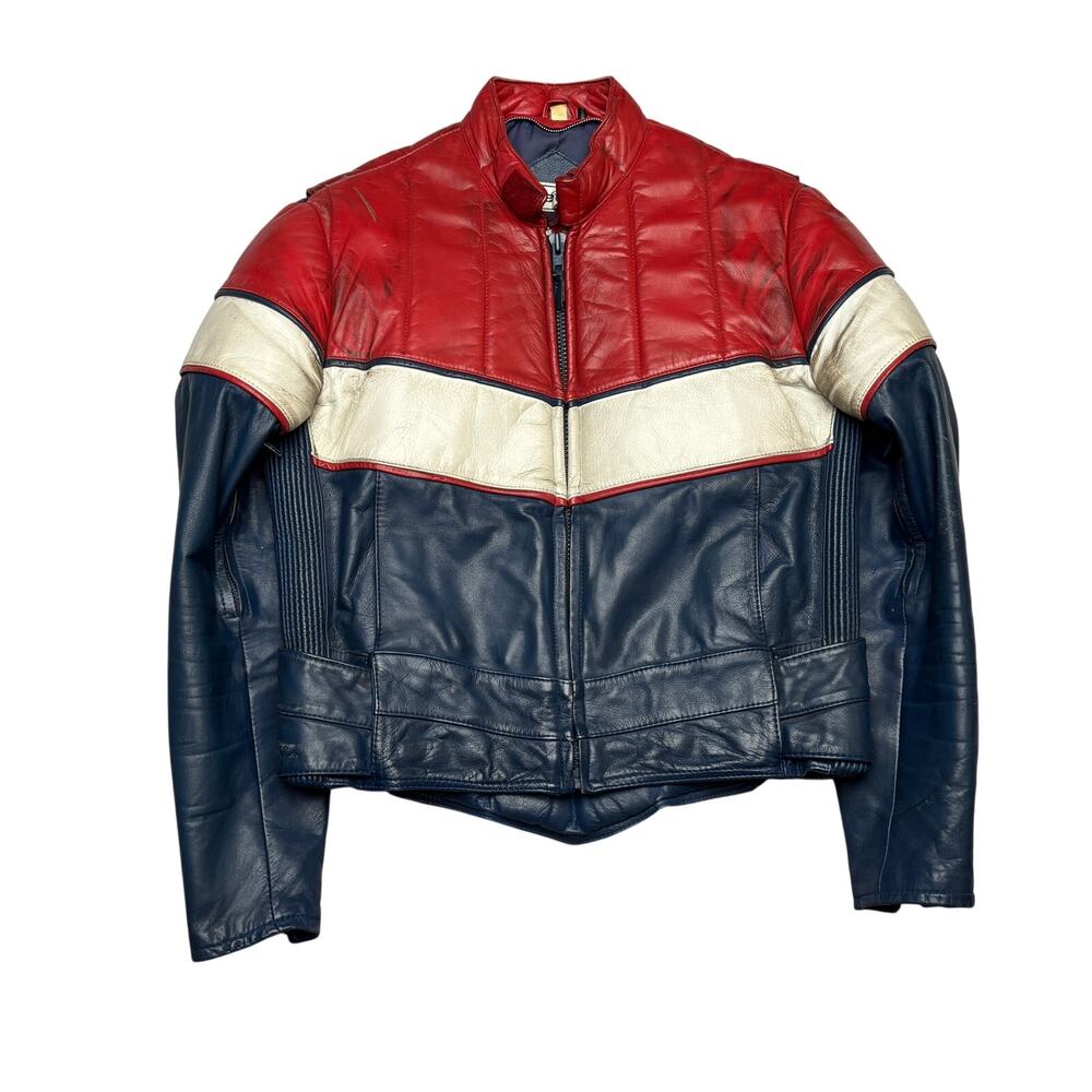 Vintage 70s Vetter Rex Marsee Leather Motorcycle Jacket Men's 42 Biker